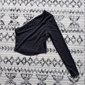 SHEIN one shoulder long sleeve crop top